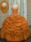 Orange Straps Lace Up Beading and Pick Ups Quinceanera Dress Sleeveless
