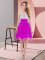 Fuchsia Sleeveless Mini Length Beading Side Zipper Damas Dress