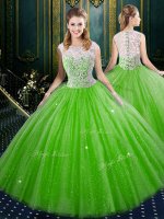 Sleeveless Floor Length Lace Zipper Vestidos de Quinceanera(SKU SJQDDT912002-4BIZ)