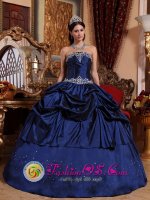 Oakland California/CA Navy Blue Pick-ups Appliques and Embroidery Gorgeous Quinceanera Dress Custom Made(SKU QDZY675-ABIZ)
