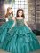 Teal Straps Lace Up Beading Little Girls Pageant Dress Wholesale Sleeveless