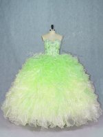 Affordable Sweetheart Sleeveless Vestidos de Quinceanera Floor Length Beading and Ruffles Multi-color Organza(SKU PSSW1028-2BIZ)