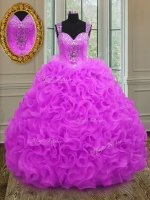 Free and Easy Straps Floor Length Ball Gowns Sleeveless Fuchsia Quinceanera Dress Lace Up(SKU PSSW015-14BIZ)