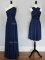 Fine Floor Length Empire Sleeveless Navy Blue Quinceanera Dama Dress Lace Up
