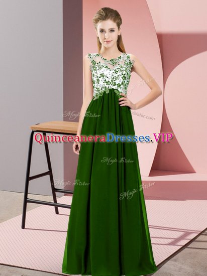 Fashion Sleeveless Zipper Floor Length Beading and Appliques Damas Dress - Click Image to Close