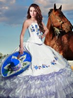 Strapless Long Sleeves Lace Up Military Ball Dresses For Women White Taffeta(SKU XBQD003-2BIZ)