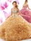 Exceptional Sweetheart Sleeveless Court Train Lace Up Quinceanera Dress Champagne Organza