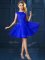 Bateau Cap Sleeves Tulle Vestidos de Damas Lace and Belt Lace Up