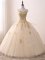 Champagne Tulle Lace Up Sweet 16 Dresses Sleeveless Floor Length Beading and Lace and Appliques
