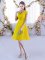Dazzling Gold Lace Lace Up Quinceanera Court of Honor Dress Cap Sleeves Mini Length Lace