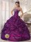 Eggplant Purple Rowley Massachusetts/MA Quinceanera Dress with Strapless Embroidery Formal Style Taffeta Ball Gown