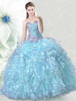 Floor Length Ball Gowns Sleeveless Light Blue Sweet 16 Dress Lace Up(SKU XFQD1360BIZ)