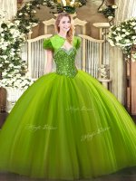 Ball Gowns Sweetheart Sleeveless Tulle Floor Length Lace Up Beading 15 Quinceanera Dress(SKU SJQDDT1463002-1BIZ)