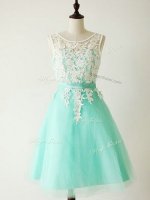 Stylish Turquoise Sleeveless Tulle Lace Up Quinceanera Dama Dress for Prom and Party and Wedding Party(SKU SWBD163-8BIZ)