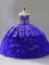 Purple Sweetheart Neckline Embroidery and Ruffles Sweet 16 Dresses Sleeveless Lace Up