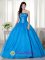 Magnolia TX Ruched Bodice and Beading For Sky Blue Taffeta Ball Gown Quinceanera Dress
