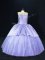 Graceful Lavender Tulle Lace Up Scoop Sleeveless Floor Length Sweet 16 Dresses Beading