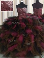 Fabulous Wine Red Sleeveless Beading and Ruffles and Ruffled Layers Floor Length Quinceanera Dress(SKU PSSW0591-3BIZ)