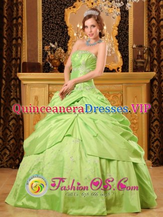 Beaded Decorate Unique Spring Green A-line Quinceanera Dress In Jarrettsville Maryland/MD