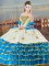 Colorful Organza Sleeveless Floor Length Ball Gown Prom Dress and Beading and Ruffled Layers