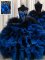 High Class Beading and Ruffles Quinceanera Dress Royal Blue Lace Up Sleeveless Floor Length
