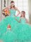 Eye-catching Floor Length Turquoise Sweet 16 Quinceanera Dress Sweetheart Sleeveless Lace Up