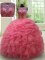 Enchanting Scoop Pick Ups See Through Floor Length Ball Gowns Sleeveless Pink 15 Quinceanera Dress Lace Up