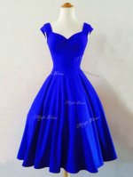 Straps Sleeveless Lace Up Quinceanera Court Dresses Royal Blue Taffeta
