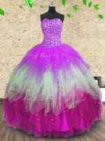 Stylish Multi-color Lace Up Quinceanera Dress Beading and Ruffles and Ruffled Layers Sleeveless Floor Length(SKU PSSW0239-10BIZ)