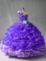 Sleeveless Pick Ups and Hand Made Flower Lace Up Quince Ball Gowns(SKU PSSW0956-2BIZ)