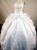 Best Seller Ball Gown Sweetheart Neck Floor-Length White Beading and Appliques Quinceanera Dresses Style FA-S-134