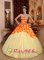 Beaded Decorate Light Yellow Quinceanera Dress With Sweetheart Neckline On Tulle in La Quinta CA
