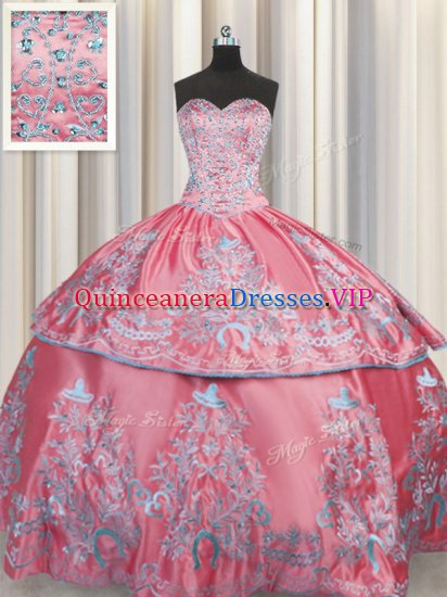 Decent Sleeveless Lace Up Floor Length Beading and Embroidery Sweet 16 Quinceanera Dress - Click Image to Close