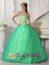 Mejicanos Salvador Beading Decorate Bodice Spring Green Tulle Sweet Quinceanera Dresses