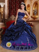 Mynachlog-ddu Dyfed Royal Blue New For Quinceanera Dress Sweetheart Floor-length Taffeta Appliques Ball Gown
