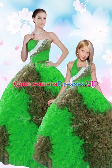 Elegant Multi-color Taffeta Lace Up Sweetheart Sleeveless Floor Length Quinceanera Dress Sequins and Pick Ups - Click Image to Close