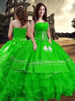 Enchanting Sleeveless Embroidery and Ruffled Layers Zipper Quinceanera Dress