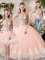 Fashionable Tulle Sleeveless Floor Length Sweet 16 Quinceanera Dress and Beading and Lace and Appliques