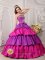 Mansfield Massachusetts/MA Multi-color Ball Gown Strapless Floor-length Taffeta Appliques with Bow Band Cake Quinceanera Dress