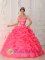 Ciudad Evita Argentina Sexy Watermelon Quinceanera Dress With Appliques Decorate Straps And Bodice