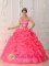 Ciudad Evita Argentina Sexy Watermelon Quinceanera Dress With Appliques Decorate Straps And Bodice