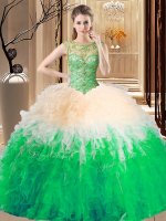 On Sale Multi-color Sleeveless Tulle Backless Quinceanera Gowns for Prom and Military Ball and Sweet 16 and Quinceanera(SKU SJQDDT933002-1BIZ)