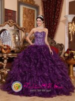 Kyyjarvi Finland Dark Purple Sequins Bodice Beautiful Quinceanera Dress