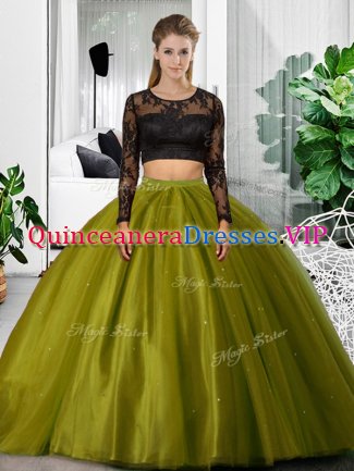 Beautiful Long Sleeves Lace and Ruching Backless Ball Gown Prom Dress