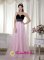 Pink and Black Beading Prom Dress A-line Sweetheart Floor-length Taffeta and Tulle