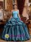 Wholesale Blue Hand Made Flower Pick-ups Sweet Quinceanera Dress With Strapless Taffeta In Florida South Africa