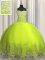 Fitting Tulle Sleeveless Floor Length 15 Quinceanera Dress and Beading and Appliques