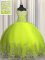 Fitting Tulle Sleeveless Floor Length 15 Quinceanera Dress and Beading and Appliques
