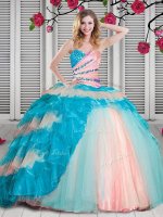 Customized Ball Gowns 15th Birthday Dress Multi-color Sweetheart Organza Sleeveless Floor Length Lace Up