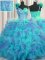 Colorful One Shoulder Handcrafted Flower Multi-color Lace Up Quinceanera Dresses Beading and Ruffles and Hand Made Flower Sleeveless Floor Length